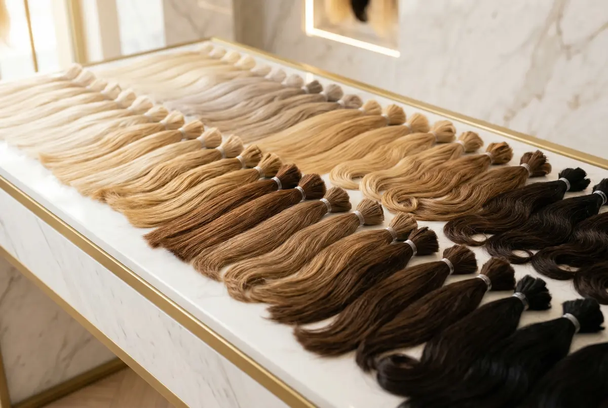 Premium hair extension bundles wholesale display